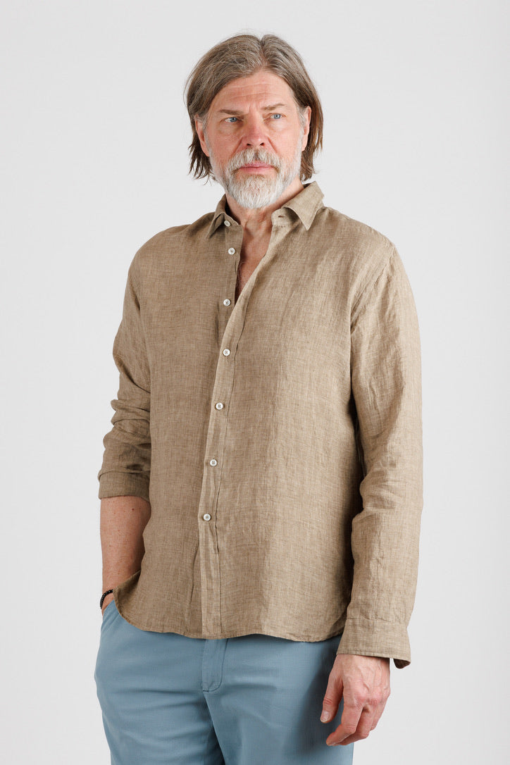 XACUS: Legacy Shirt. Albini Linen Solid/Yarn died