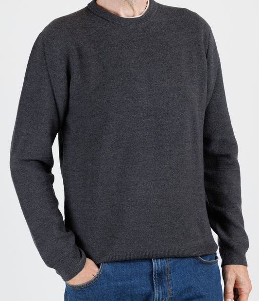 Zanone: Honeycomb crewneck sweater in merino wool