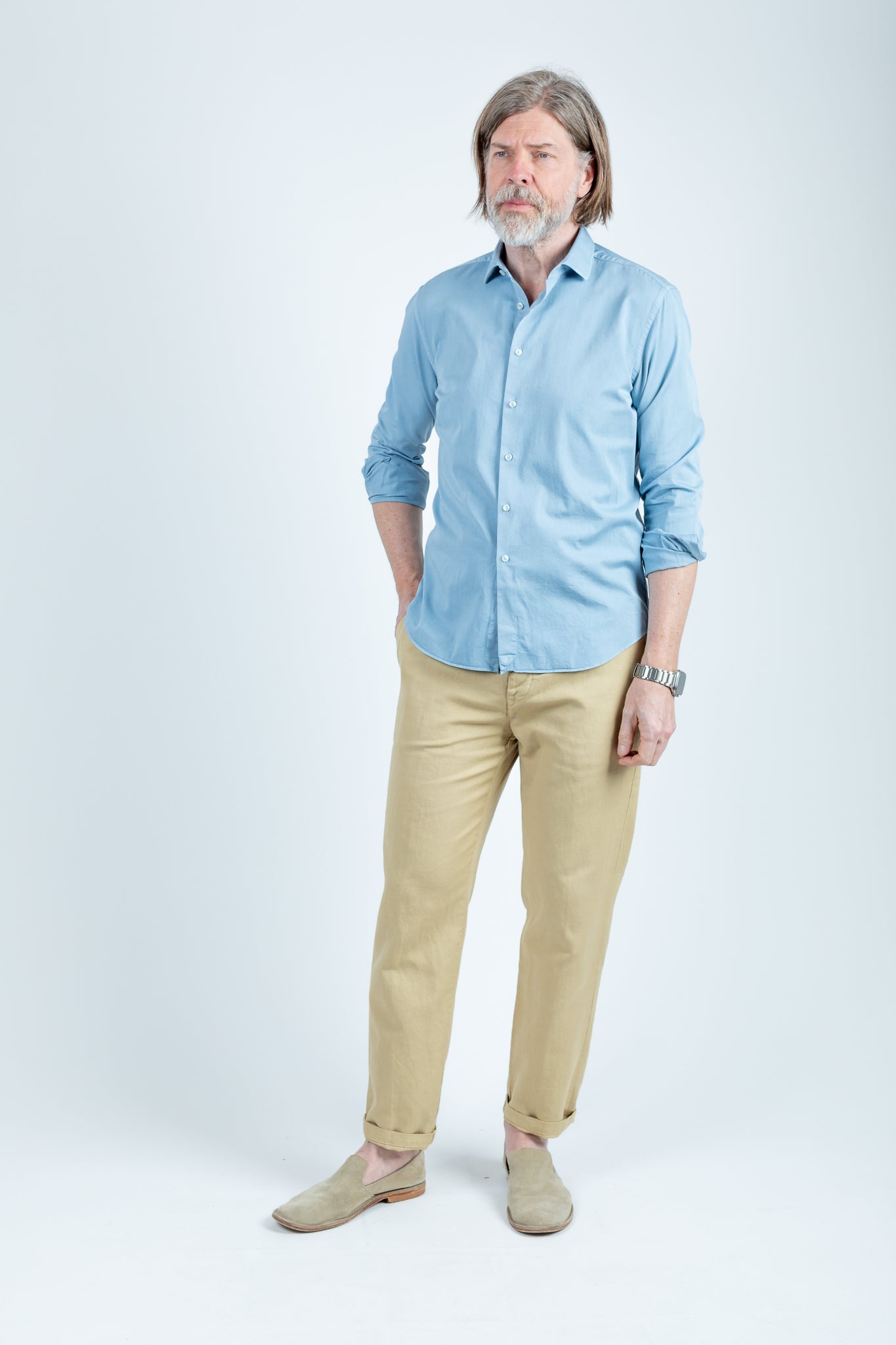 Xacus: Tailor/Washed Cotton shirt long sleeve